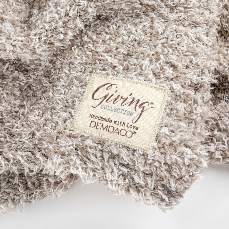 DEMDACO Taupe Grey Soft 50 x 60 inch Plush Polyester Decorative Throw Giving Blanket - Image 3